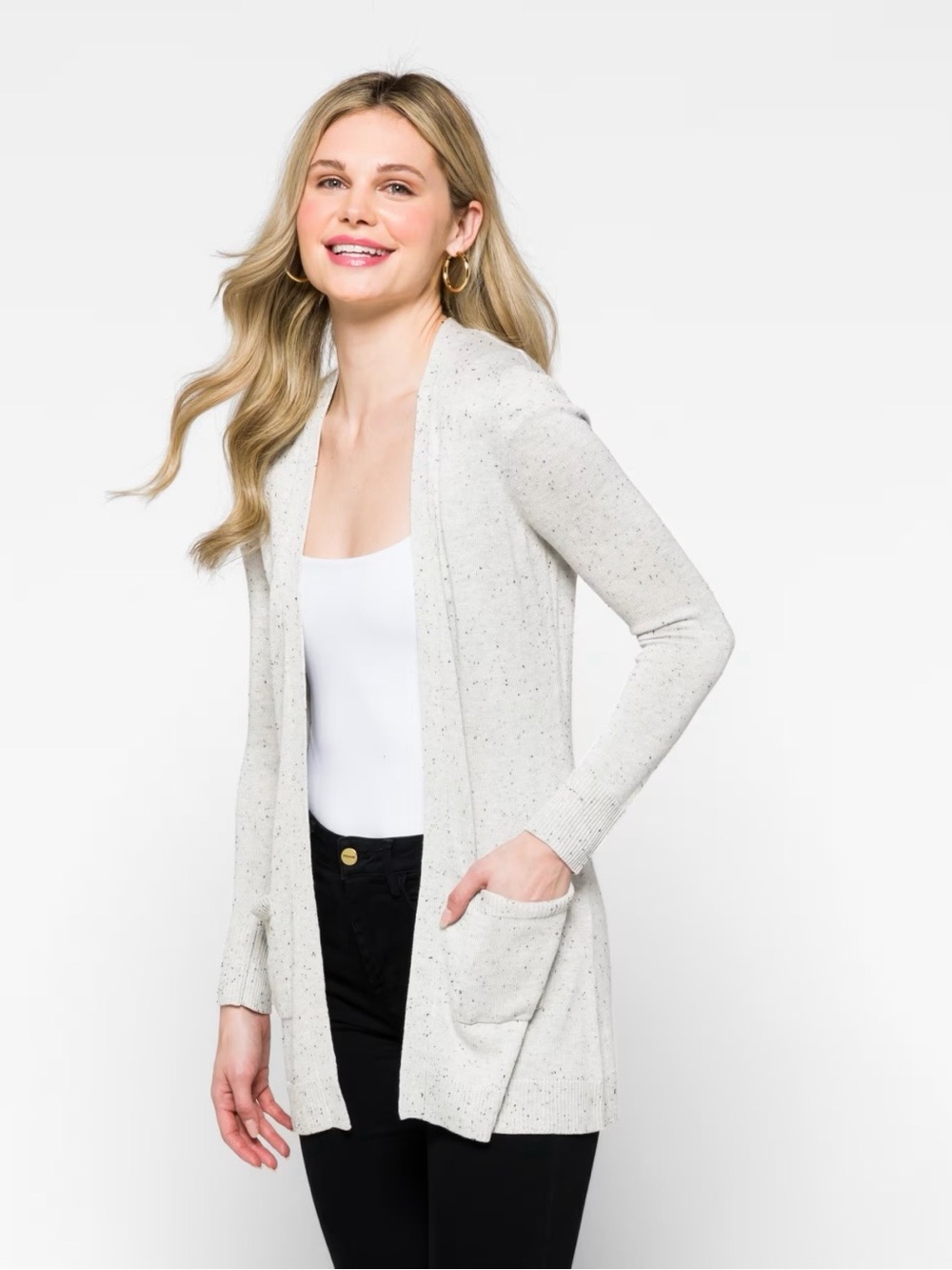 STITCHES & STRIPES Lillianna Speckled Lightweight Cardigan XL